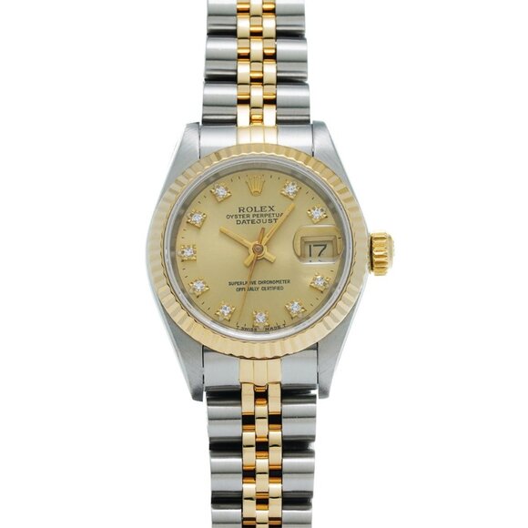 ROLEX Datejust 10P Diamond 69173G R number (manufactured around 1988) Champa... - Picture 1 of 4